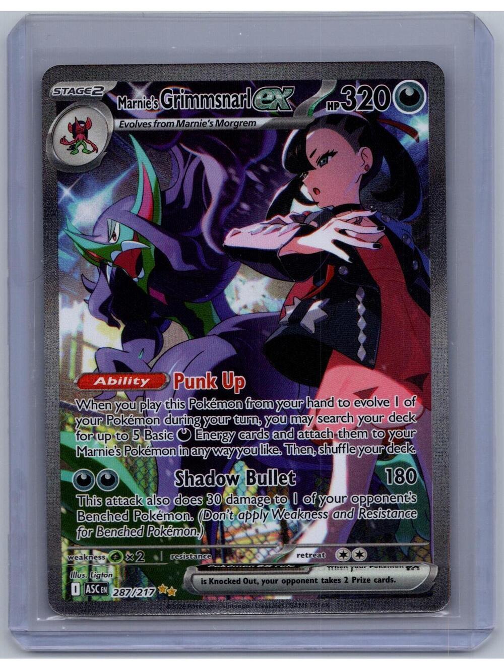 MARNIE'S GRIMMSNARL EX 287/217 ASCENDED HEROES POKEMON HOLO NM/M